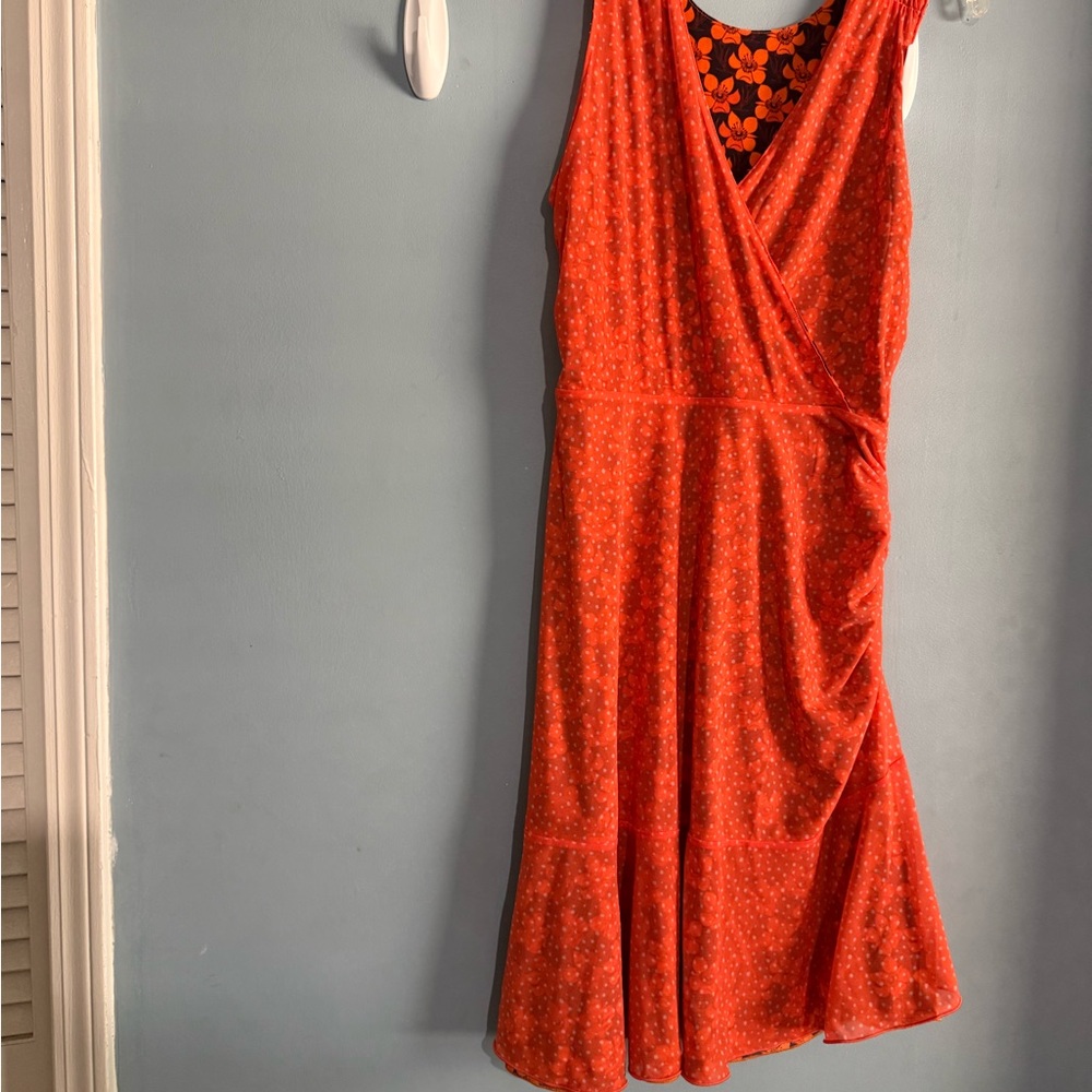 CAbi Orange and Black Floral Midi Dress - Picture 11 of 16